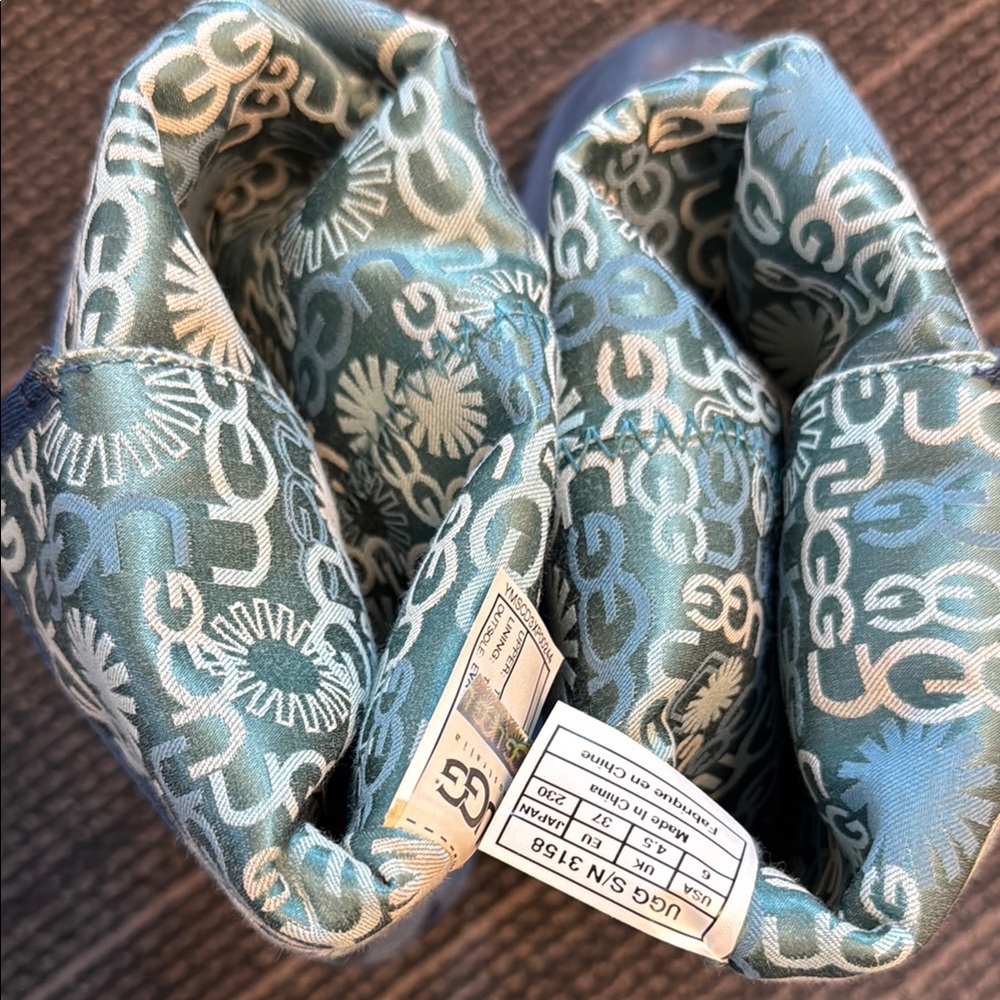 UGG Blue and Cream Patterned Boots 2/$40 FINAL WEEK FOR THIS ITEM